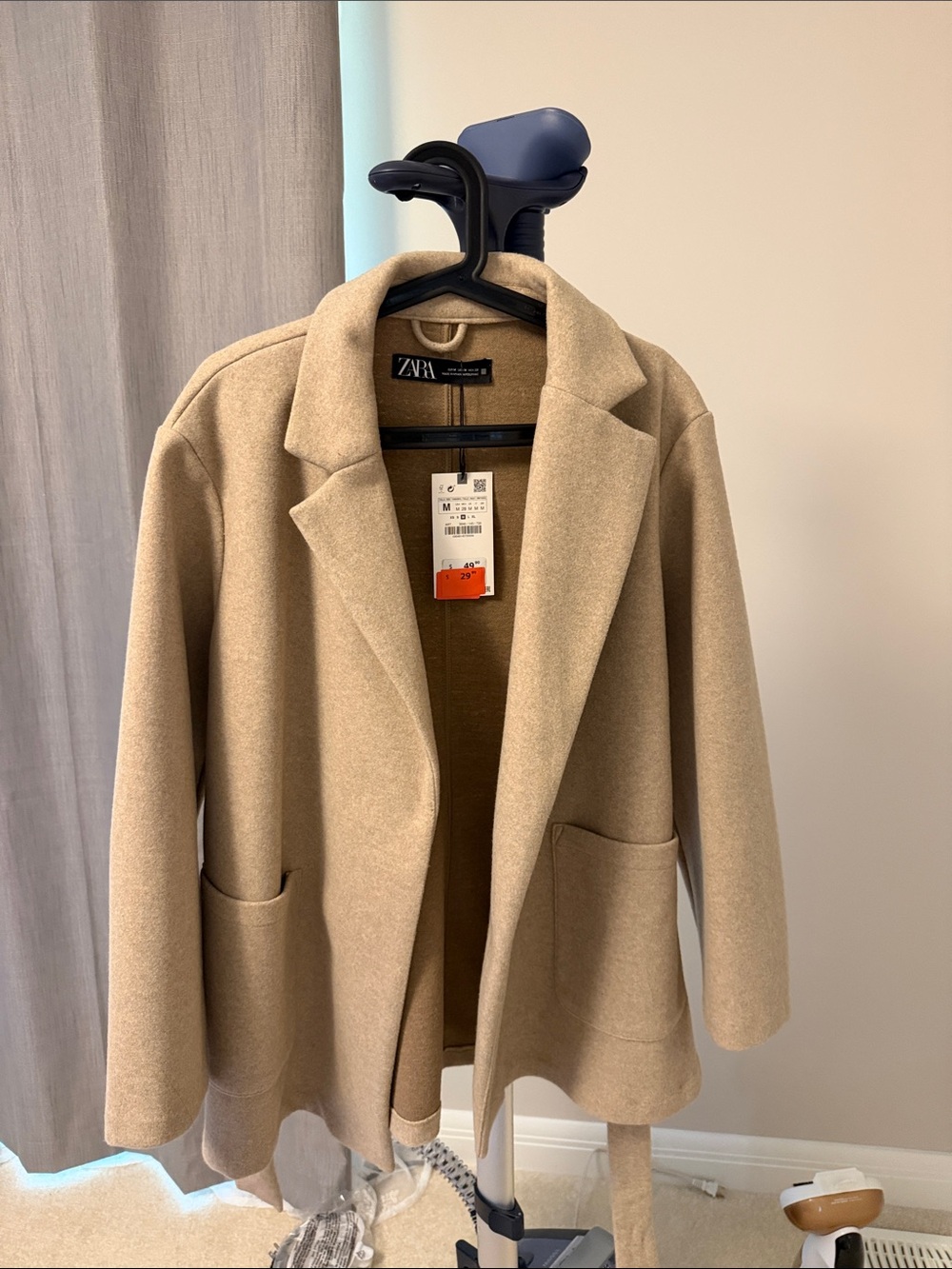 ZARA Tan Open-Front Trench Coat